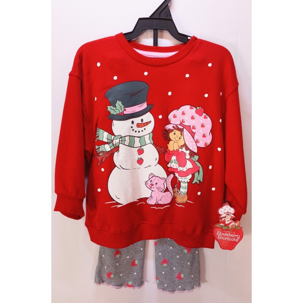 New Toddler Girl's Strawberry Shortcake Winter Legging Set, 18 Months, Snowman